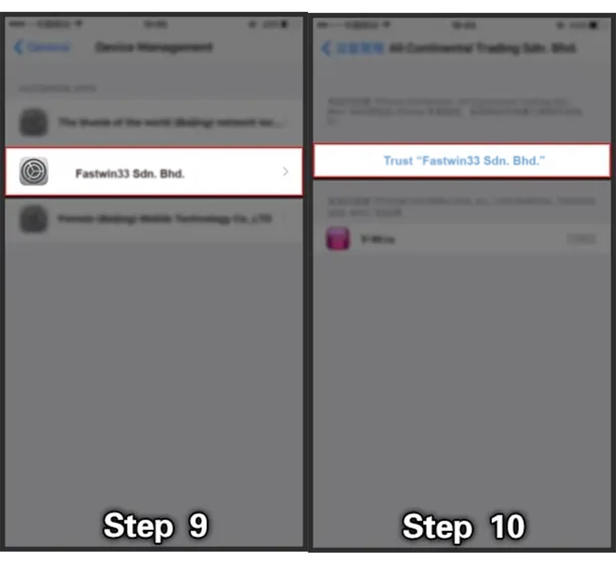 iOS installation step 5
