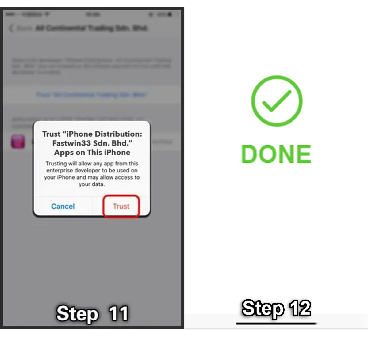 iOS installation step 6